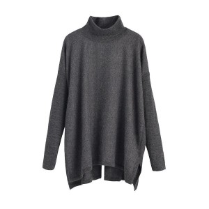 Cuyana Alpaca Open-Back Turtleneck Pullover Damen Grau | ZMG3677WH