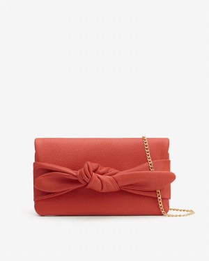 Cuyana Bow Unterarmtasche-Taschen Damen Dunkelkoralle | QKM5894TQ