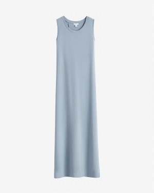 Cuyana Drape-Back Kleid Damen Blau | SFA2594FU