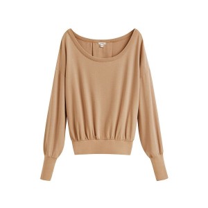 Cuyana French Terry Boatneck Sweatshirts Damen Braun | WDS2759NH