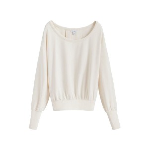 Cuyana French Terry Boatneck Sweatshirts Damen Weiß | VWW9086SM