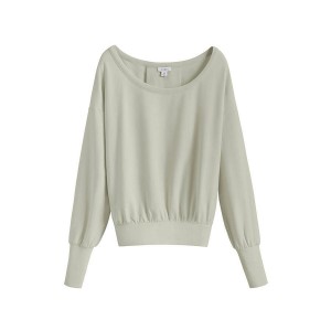 Cuyana French Terry Boatneck Sweatshirts Damen Grün | QMW7125YS