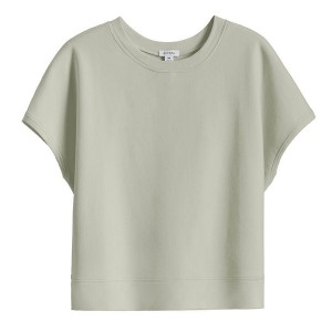 Cuyana French Terry Kurzes Sleeve Sweatshirts Damen Grün | ONB322HJ