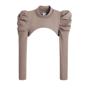 Cuyana French Terry Puff Sleevelette T-shirts Damen Hellbraun | QAI8790KM