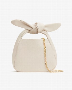 Cuyana Mini Bow Schultertaschen Damen Weiß | SRU9334PB