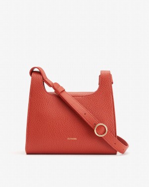 Cuyana Mini Double Loop Schultertaschen Damen Dunkelkoralle | SIR5344IT