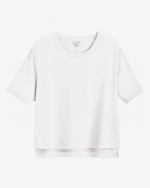 Cuyana Pima Cropped Tee T-shirts Damen Weiß | COA761JQ