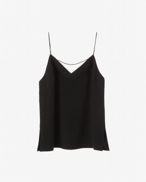 Cuyana Silk Cami Muskelshirt Damen Schwarz | DLZ120EP