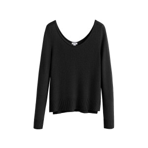 Cuyana Single-Origin Cashmere Scoop Neck Pullover Damen Schwarz | FVZ8285NE