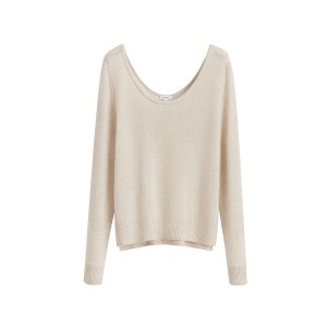 Cuyana Single-Origin Cashmere Scoop Neck Pullover Damen Weiß | WAI5335IQ