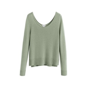 Cuyana Single-Origin Cashmere Scoop Neck Pullover Damen Grün | BTA3223VX