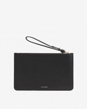 Cuyana Slim Wristlet Geldbörse Damen Schwarz | PJU6641KX