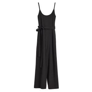 Cuyana V-Back Jumpsuit Damen Schwarz | IKH7517KJ