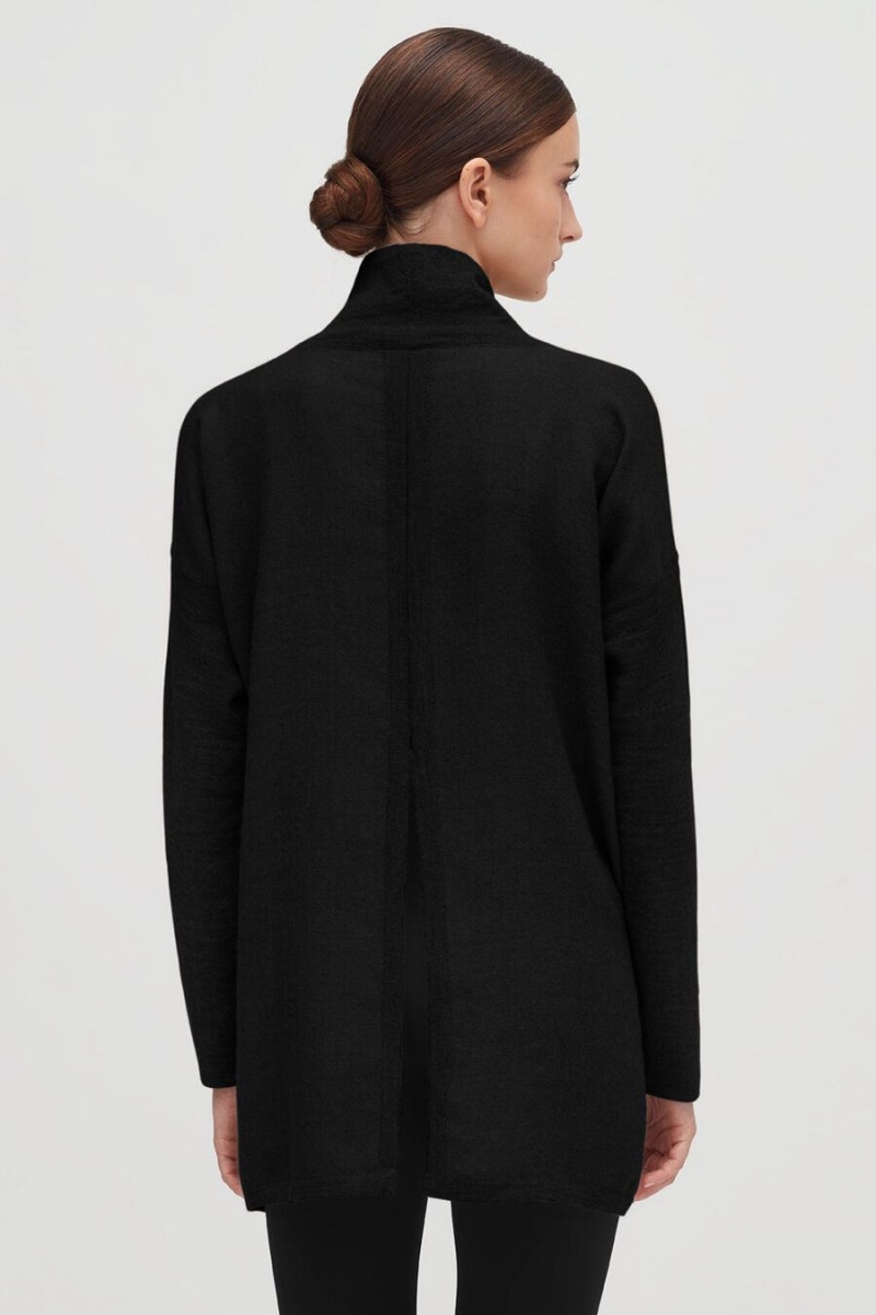 Cuyana Alpaca Open-Back Turtleneck Pullover Damen Schwarz | EAH4388DJ