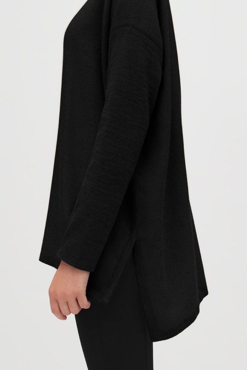 Cuyana Alpaca Open-Back Turtleneck Pullover Damen Schwarz | EAH4388DJ