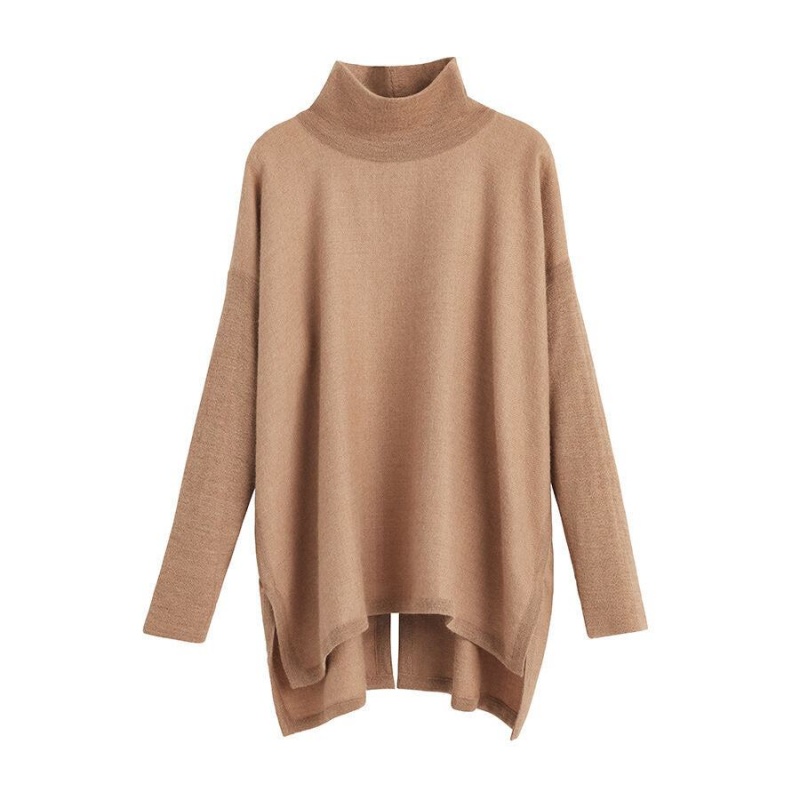 Cuyana Alpaca Open-Back Turtleneck Pullover Damen Braun | WIJ1152CS