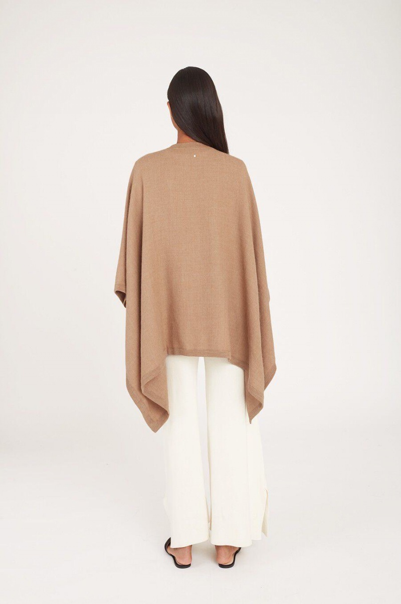 Cuyana Baby Alpaca Square Edge Cape Pullover Damen Braun | TSW3278CN