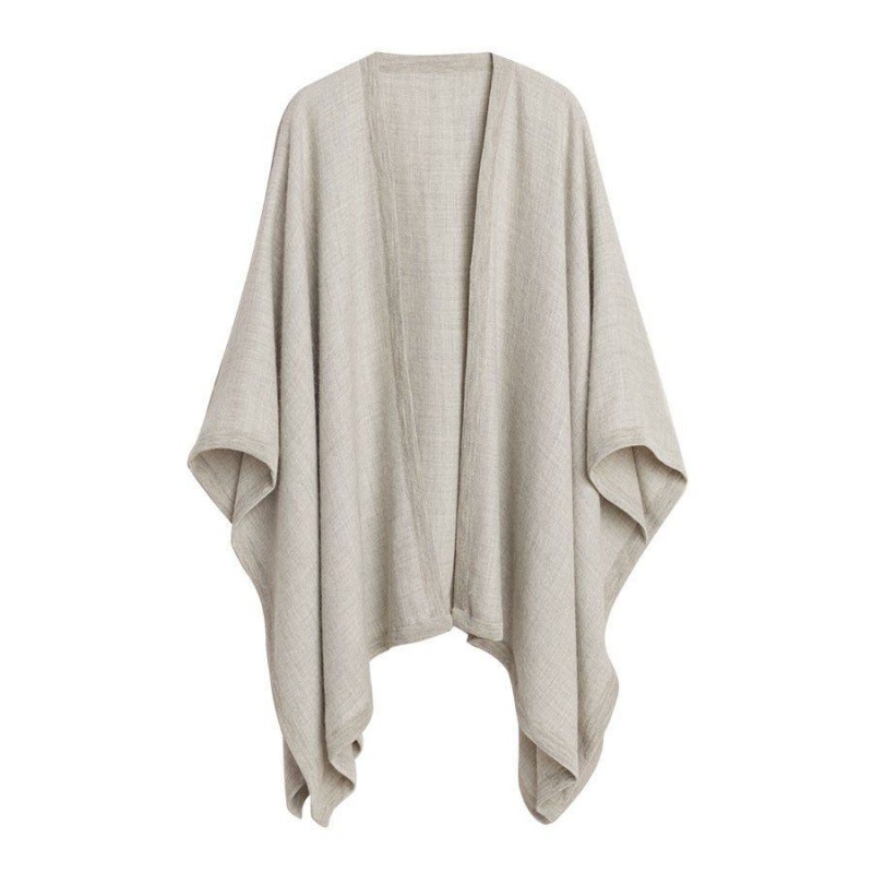 Cuyana Baby Alpaca Square Edge Cape Pullover Damen Hellgrau | BLE443HP