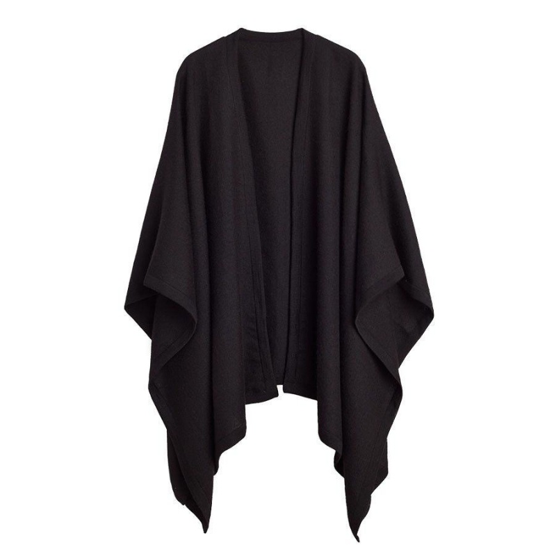 Cuyana Baby Alpaca Square Edge Cape Pullover Damen Schwarz | YFF1270BV