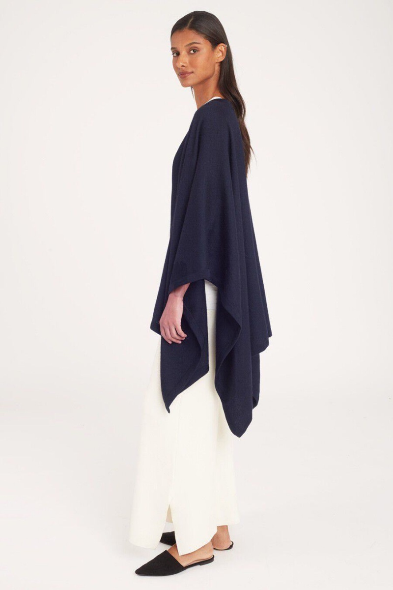 Cuyana Baby Alpaca Square Edge Cape Pullover Damen Navy | FWP2350UB