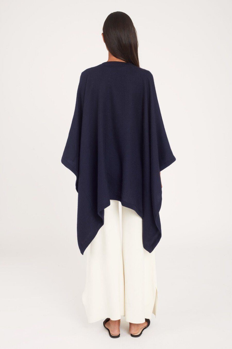 Cuyana Baby Alpaca Square Edge Cape Pullover Damen Navy | FWP2350UB