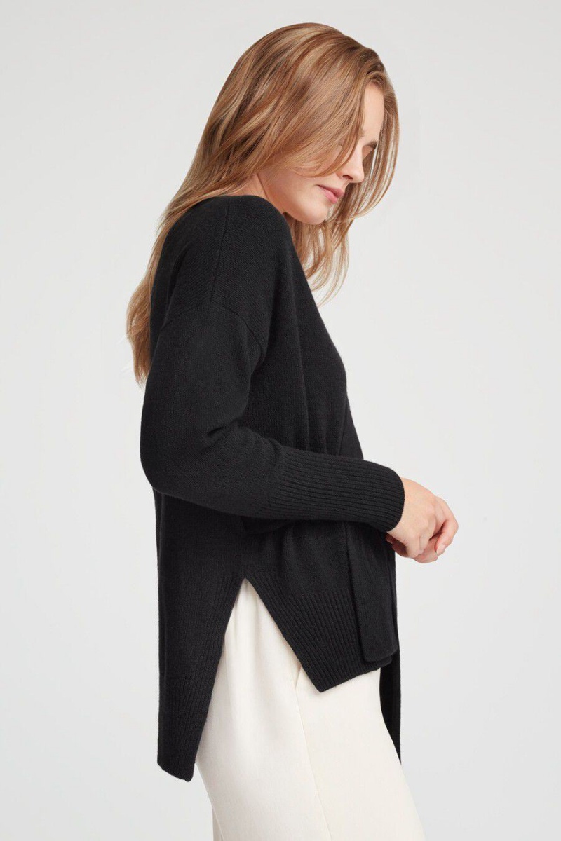 Cuyana Cashmere Soft Wrap Pullover Damen Schwarz | DEP7439RX