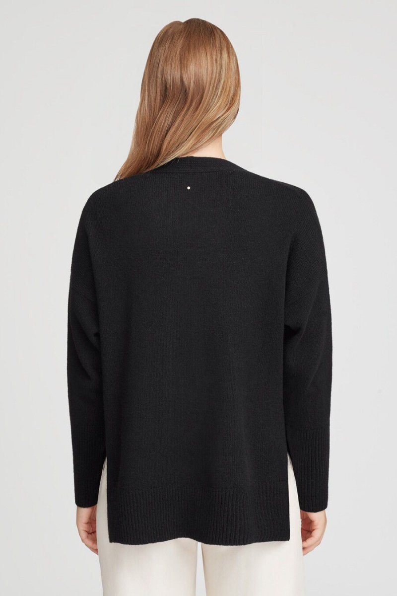 Cuyana Cashmere Soft Wrap Pullover Damen Schwarz | DEP7439RX