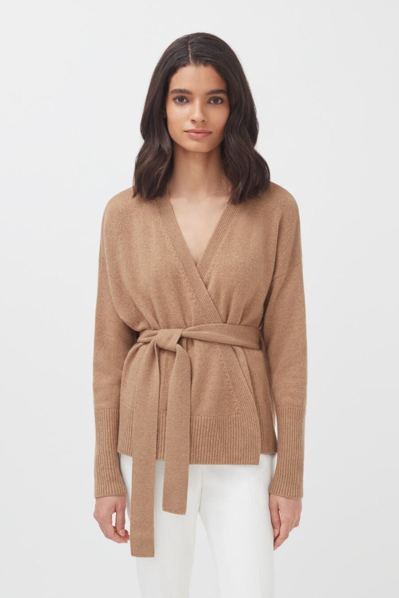 Cuyana Cashmere Soft Wrap Pullover Damen Braun | GJL4773AB