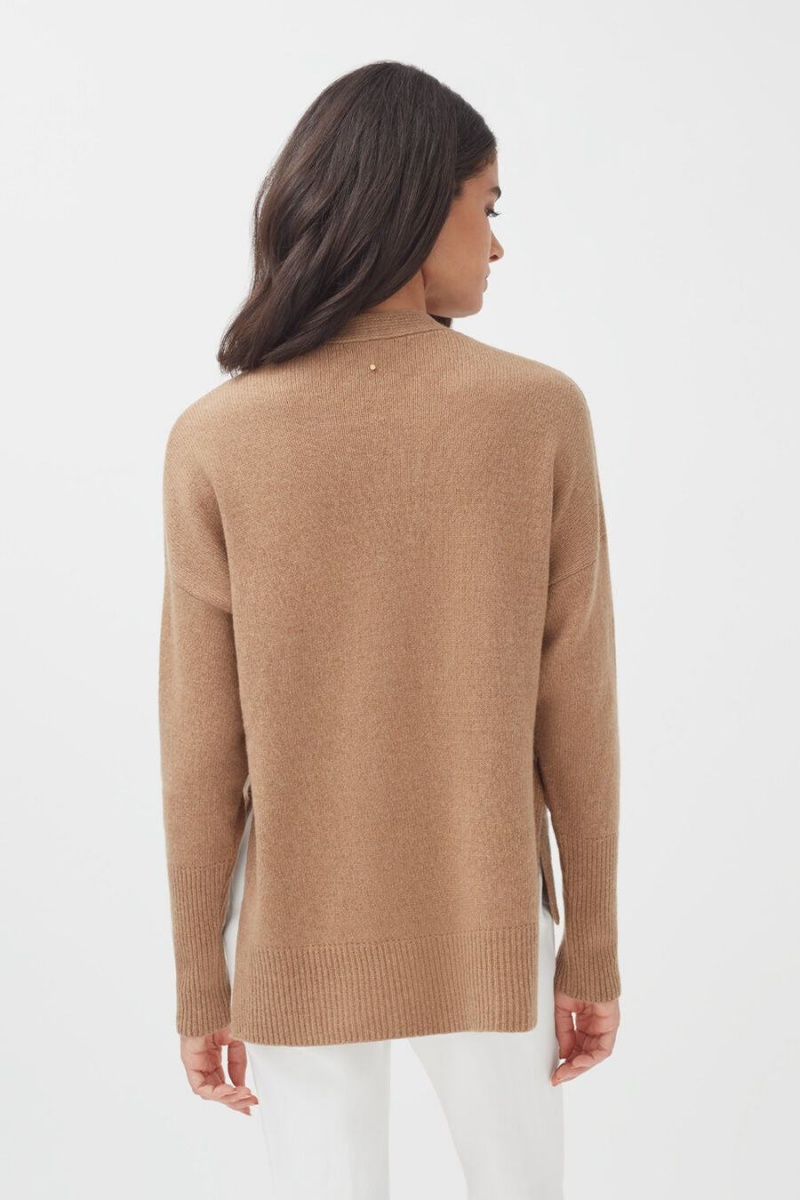 Cuyana Cashmere Soft Wrap Pullover Damen Braun | GJL4773AB