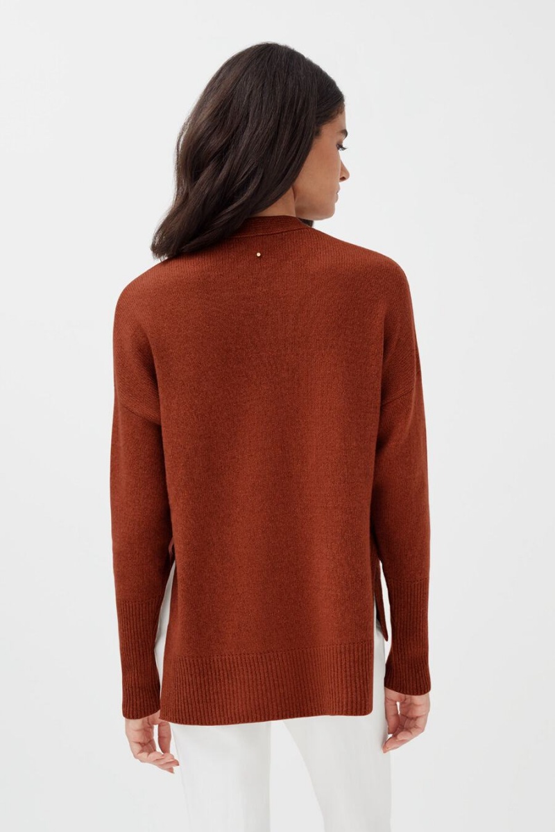 Cuyana Cashmere Soft Wrap Pullover Damen Dunkelorange | BQS1888OX