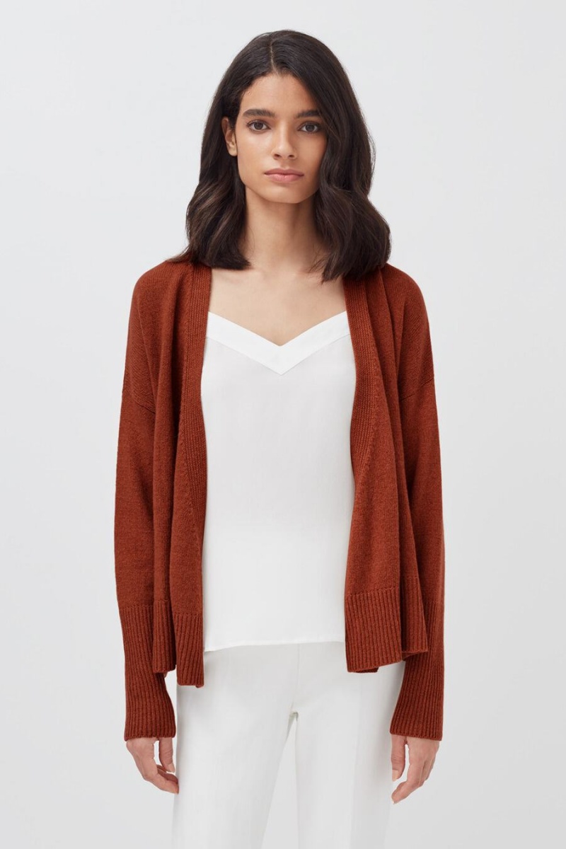 Cuyana Cashmere Soft Wrap Pullover Damen Dunkelorange | BQS1888OX