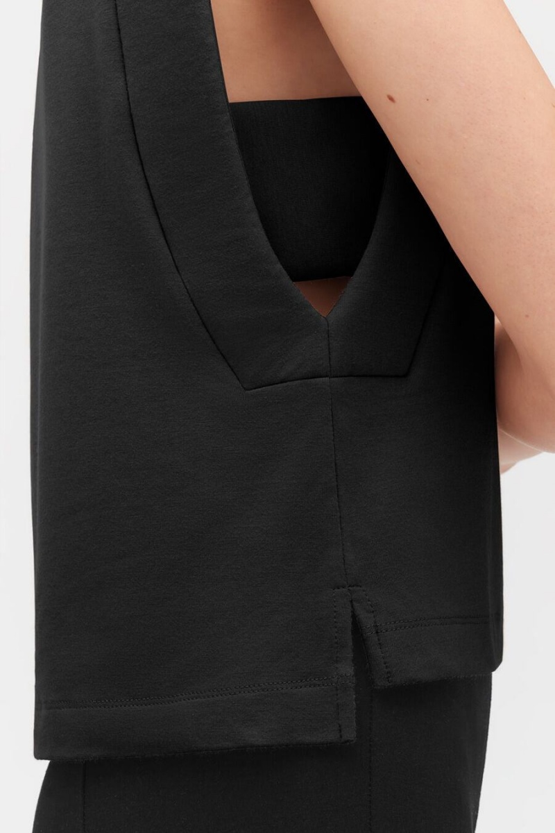 Cuyana Cropped Muskelshirt Damen Schwarz | MFG126RL