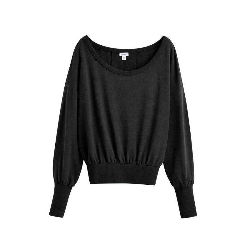 Cuyana French Terry Boatneck Sweatshirts Damen Schwarz | EWJ215YX