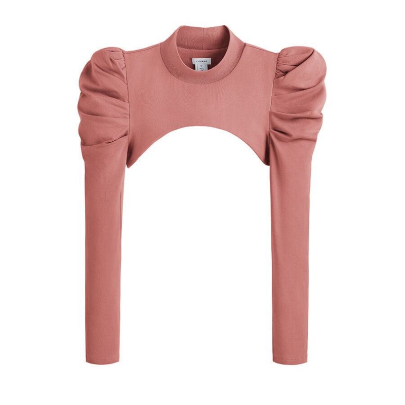 Cuyana French Terry Puff Sleevelette T-shirts Damen Rosa | IWP9583VN