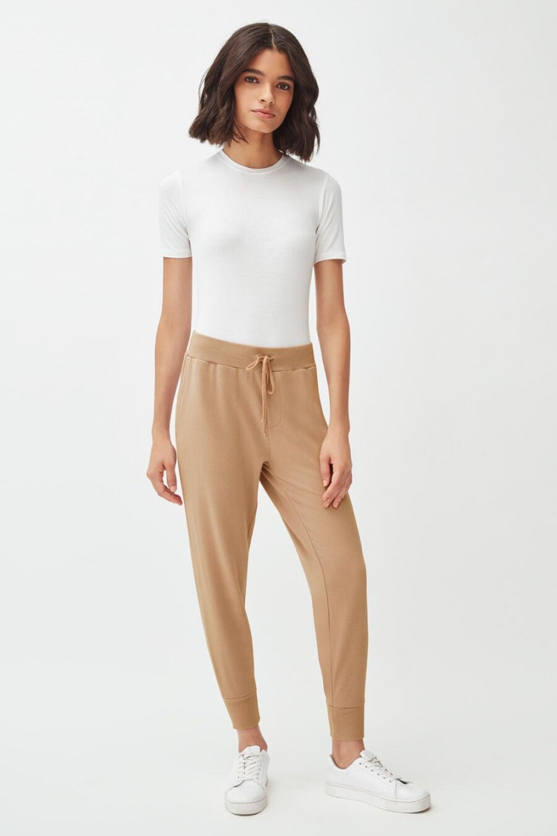 Cuyana French Terry Tapered Lounge Hose Damen Braun | OPV6754QO