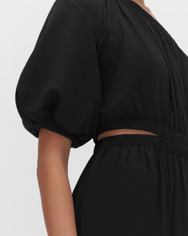 Cuyana Gathered One Shoulder Kleid Damen Schwarz | QWS3950XO