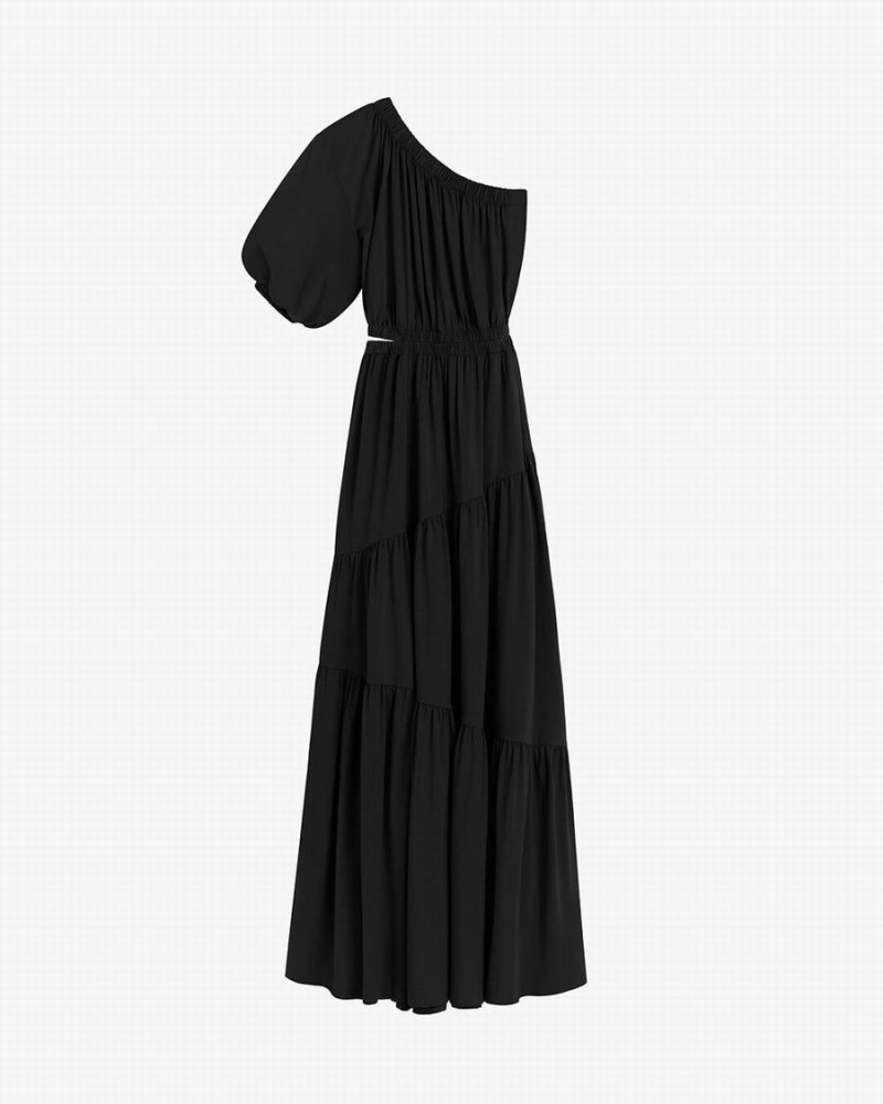 Cuyana Gathered One Shoulder Kleid Damen Schwarz | QWS3950XO