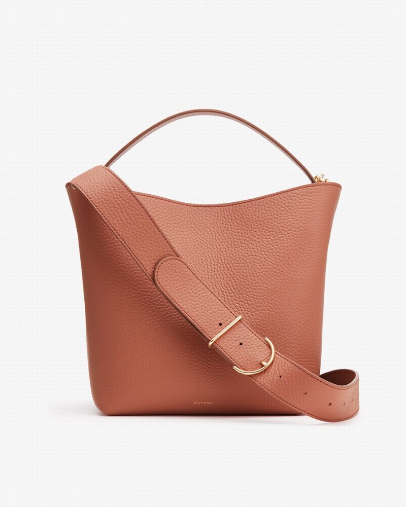 Cuyana Linea Bucket Tasche Damen Rot Braun | HEI5313HK