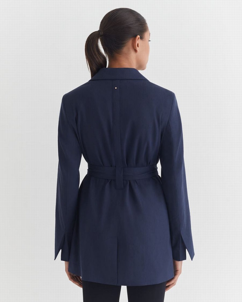 Cuyana Linen Relaxed Blazer Damen Navy | ILI1336XC