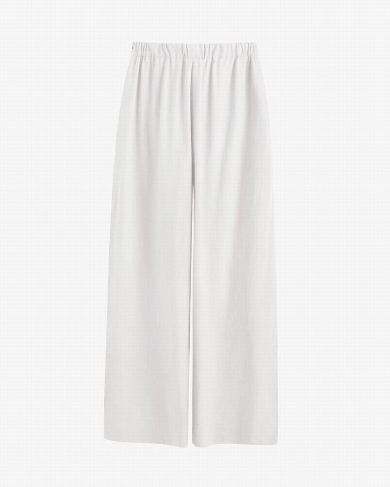 Cuyana Linen Weite Leg Hose Damen Weiß | EZO6495JX