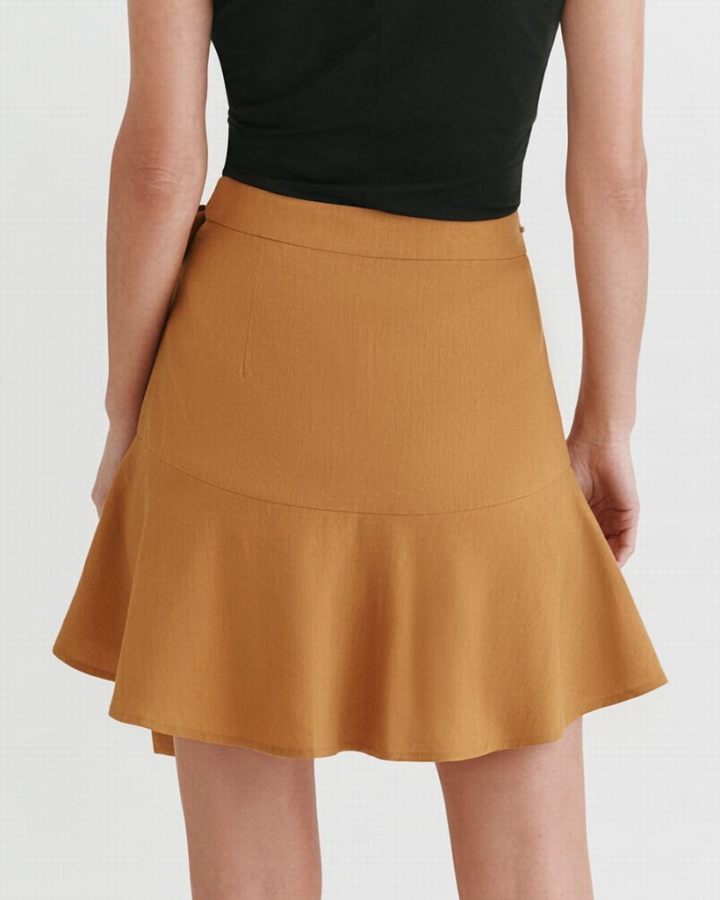 Cuyana Linen Wrap Mini GolfSkirts Damen Orange | IDD639ZX