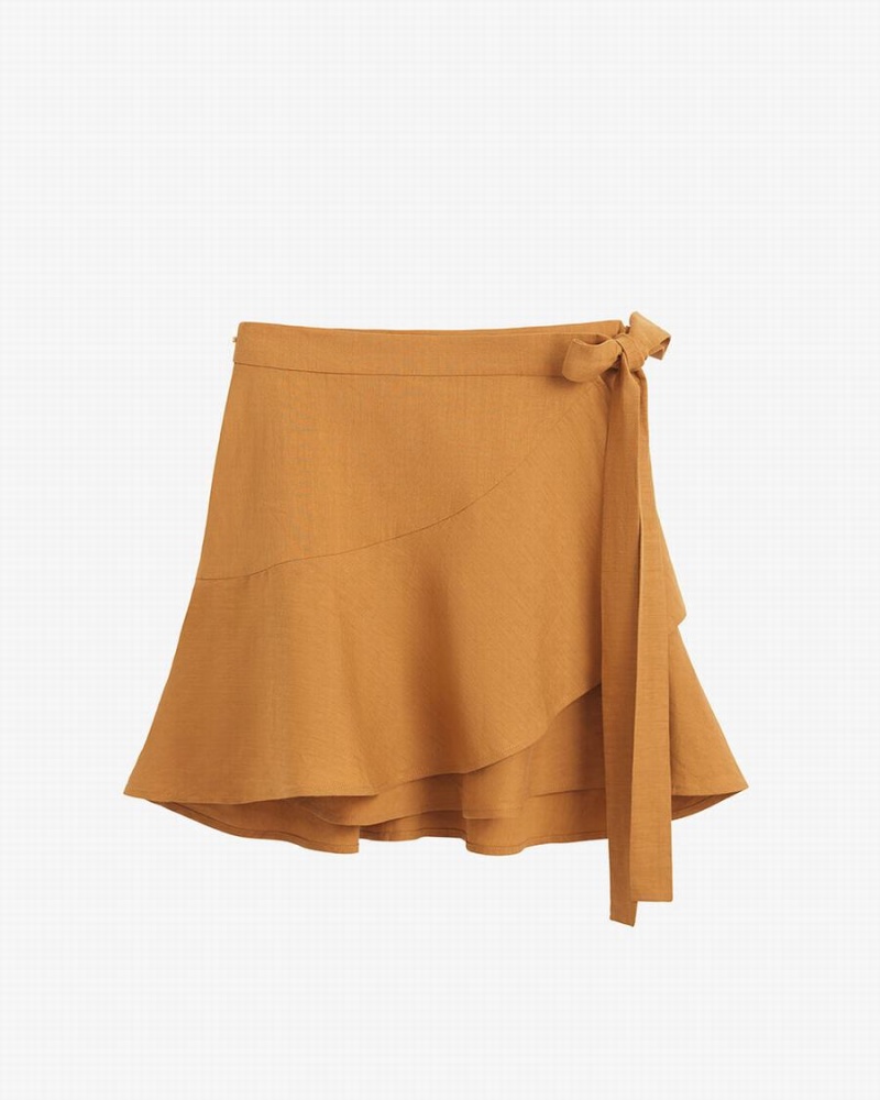 Cuyana Linen Wrap Mini GolfSkirts Damen Orange | IDD639ZX