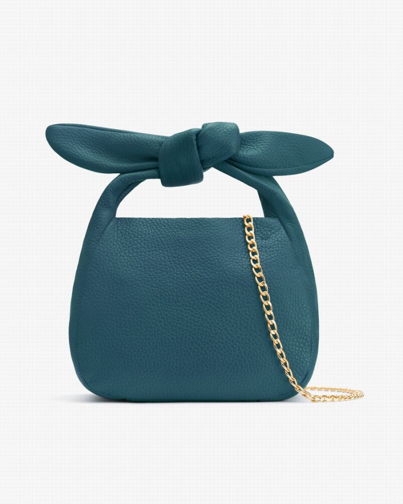 Cuyana Mini Bow Schultertaschen Damen Blau | XMT1712CW