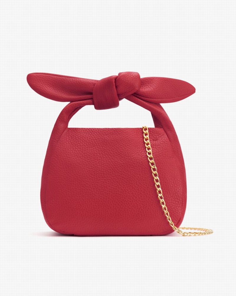 Cuyana Mini Bow Schultertaschen Damen Rosa Rot | OWJ8246TT