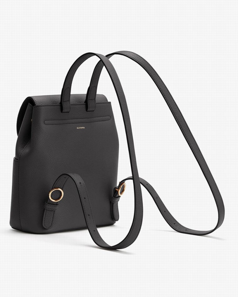 Cuyana Mini Leder Rucksäcke Damen Schwarz | QVI4656ZI