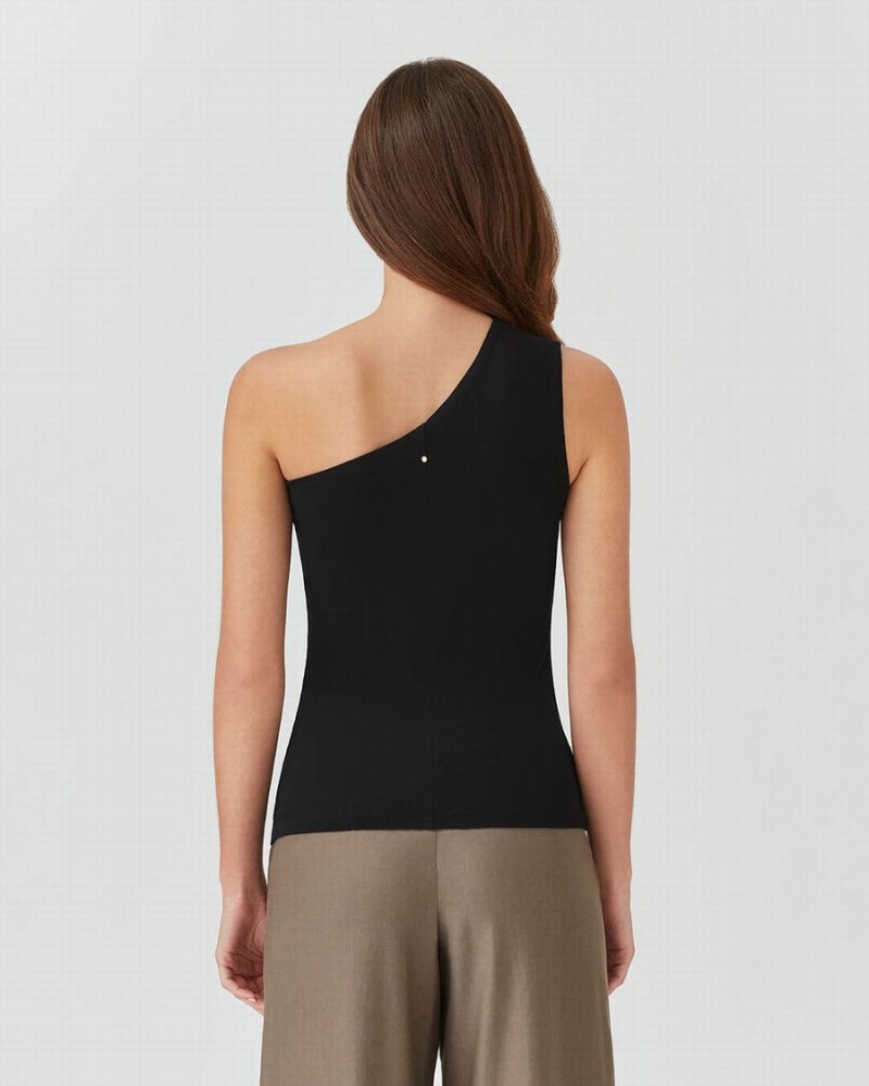 Cuyana One Shoulder Top Muskelshirt Damen Schwarz | JMS394DD