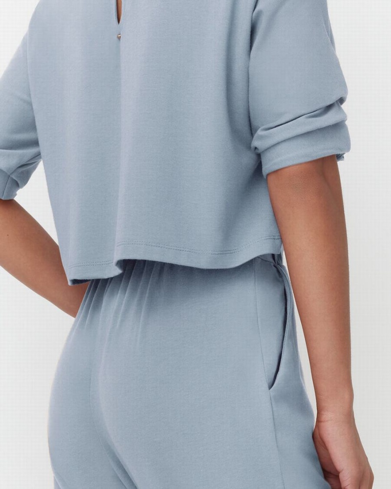 Cuyana Open-Back Kleid Damen Blau | NCI483YU