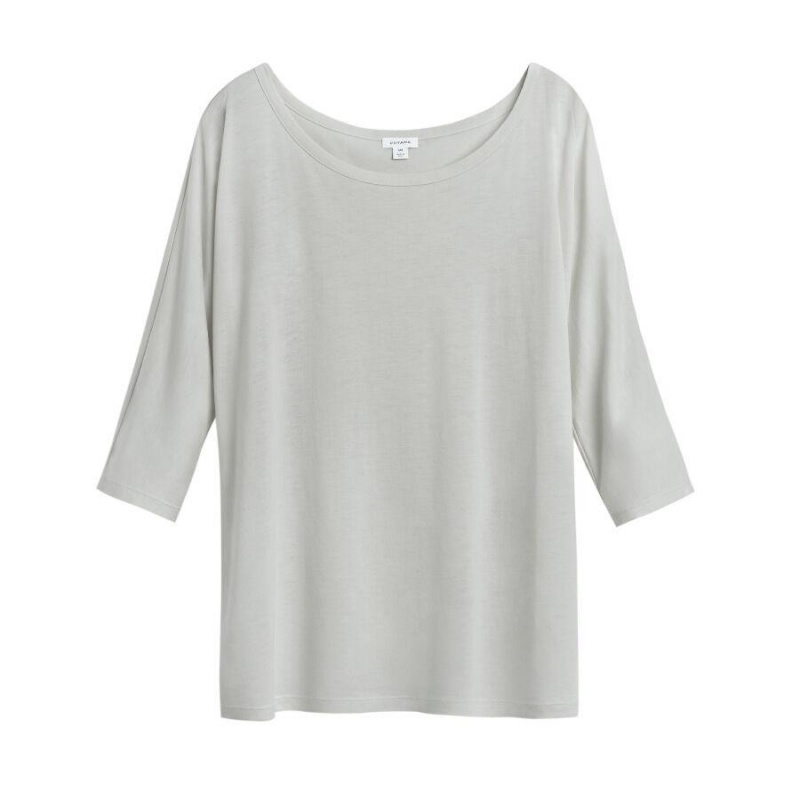 Cuyana Organic Pima Drape-Back T-shirts Damen Grau | FSM15MJ