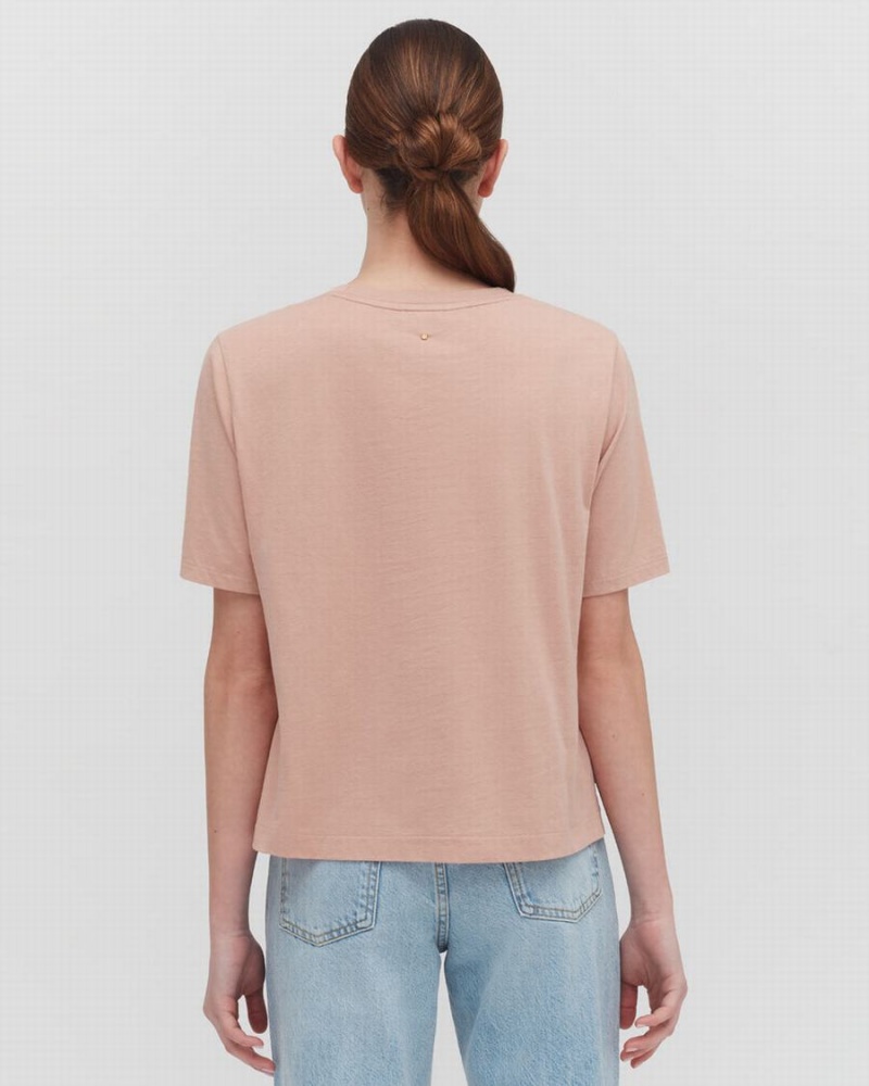 Cuyana Pima Cropped Tee T-shirts Damen Rosa | IGU6140DA