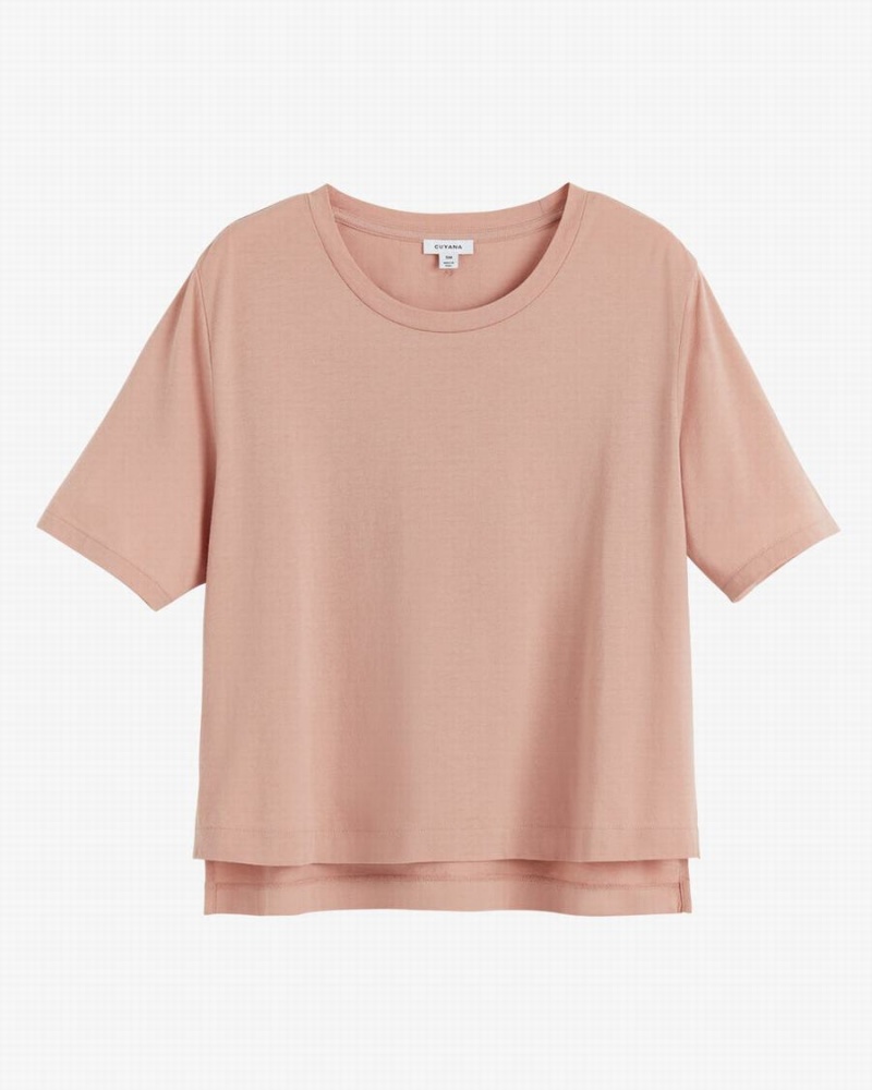 Cuyana Pima Cropped Tee T-shirts Damen Rosa | IGU6140DA